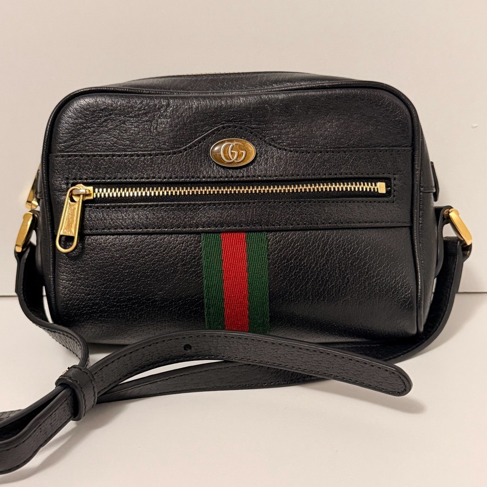 Authentic Gucci Ophidia Mini Crossbody Bag – Black Leather